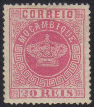 MOZAMBIQUE 1885 20r Rose, Perf 13½,  Afinsa 11, An Unused (regummed) Example Of This Rare Stamp With Good Centering, Wit - Autres & Non Classés