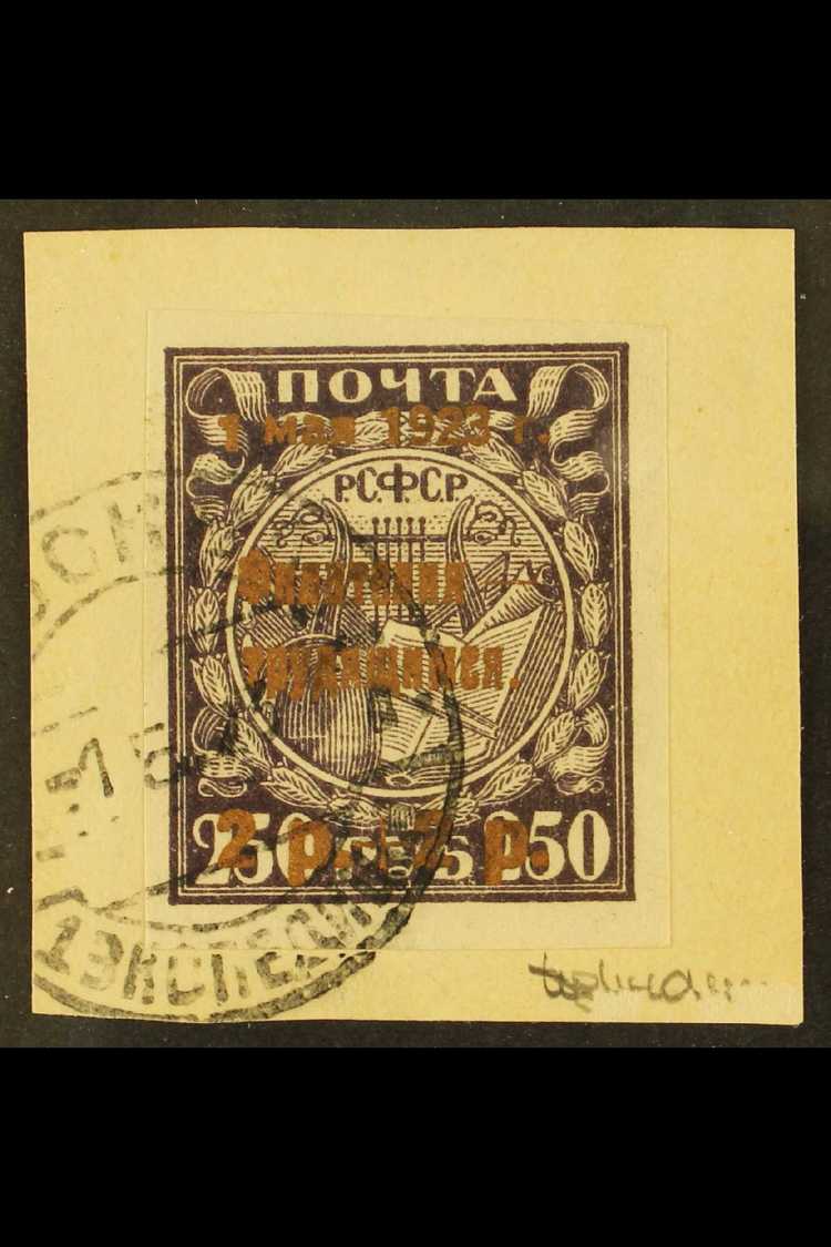 1923 2r + 2r On 250r Slate-purple With Charity Surcharge In Bronze, SG 317, Very Fine Used On Piece, Signed.  For More I - Andere & Zonder Classificatie