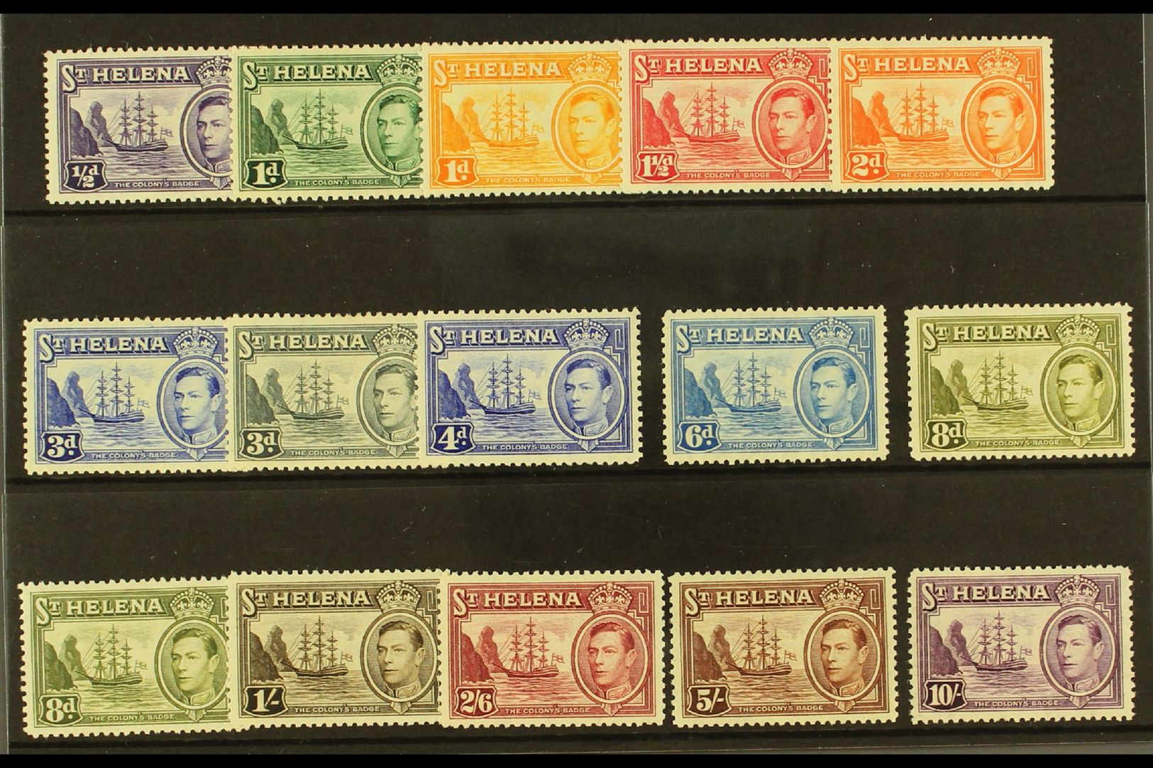 1938-44 Pictorial Definitive Set Plus 8d Listed Shade, SG 131/40, Fine Mint (15 Stamps) For More Images, Please Visit Ht - Sainte-Hélène