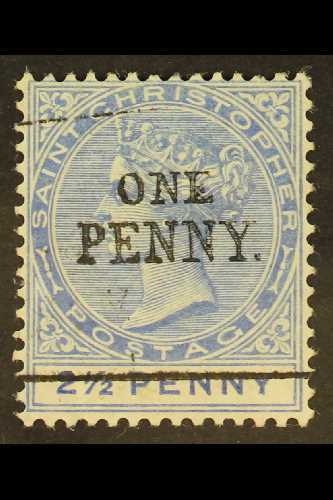 1888 1d On 2½d Ultramarine, SG 28, Fine Mint. For More Images, Please Visit Http://www.sandafayre.com/itemdetails.aspx?s - St.Christopher-Nevis-Anguilla (...-1980)