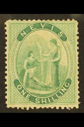 1867 1s Blue-green, SG 13, A Well Centred mint Example With Large Part Gum. For More Images, Please Visit Http://www.san - St.Christopher-Nevis-Anguilla (...-1980)