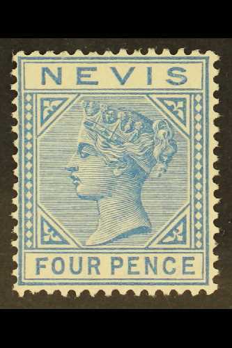 1882 4d Blue, SG 30, Very Fresh Unused Without Gum, Cat £350. For More Images, Please Visit Http://www.sandafayre.com/it - St.Christopher-Nevis-Anguilla (...-1980)
