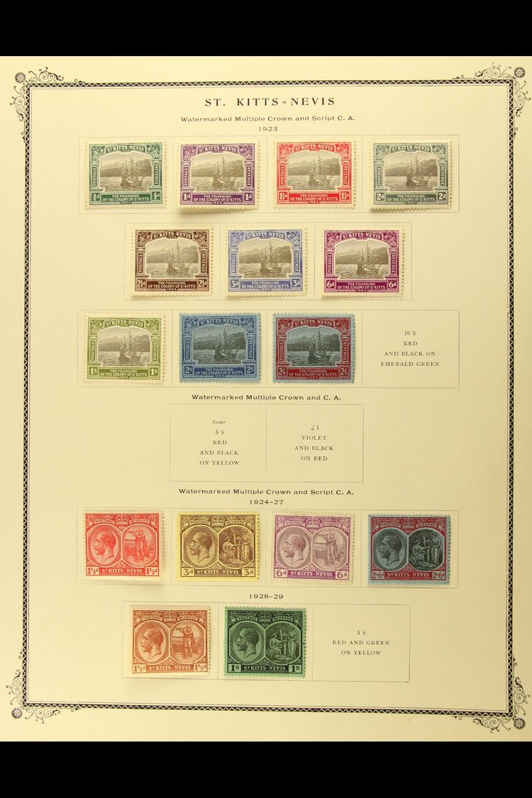 1903-1972 VERY FINE MINT All Different Collection On Scott Printed Leaves. With 1903 Set To 2s6d (less 2d); 1905-18 Set  - St.Kitts And Nevis ( 1983-...)