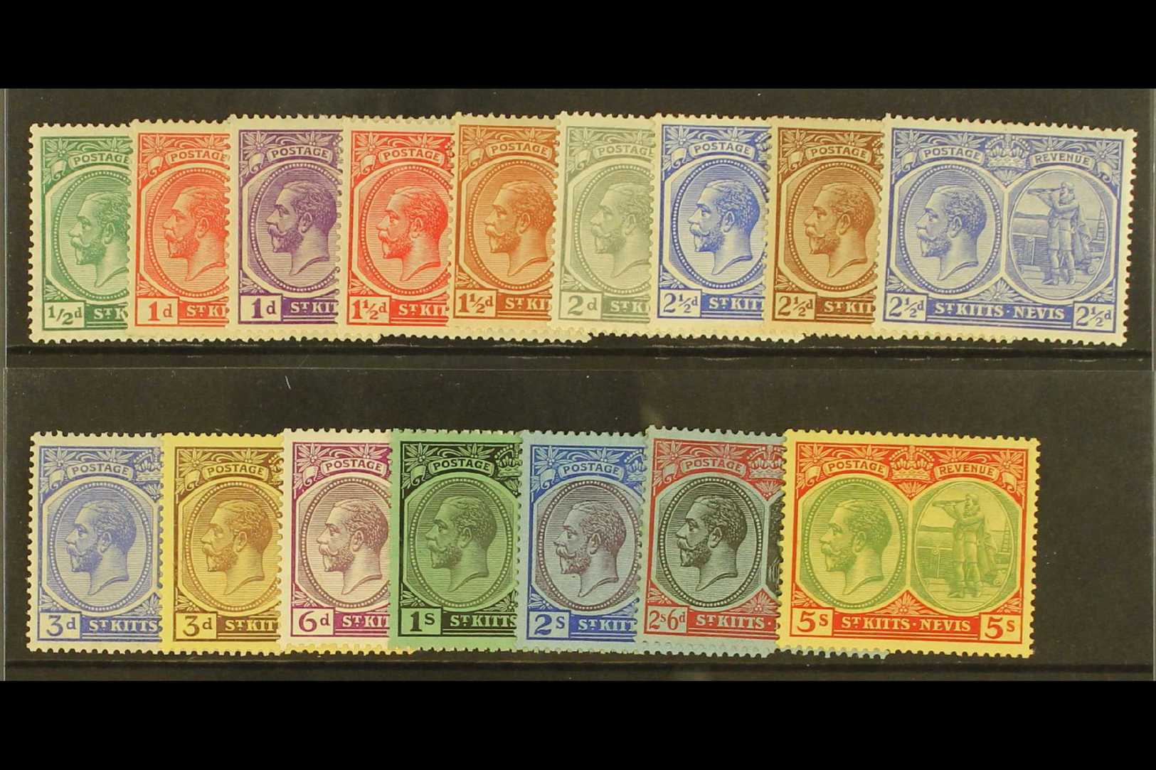 1921-29 Complete Script Set, SG 37/47c, Fine Mint. (16) For More Images, Please Visit Http://www.sandafayre.com/itemdeta - St.Kitts And Nevis ( 1983-...)