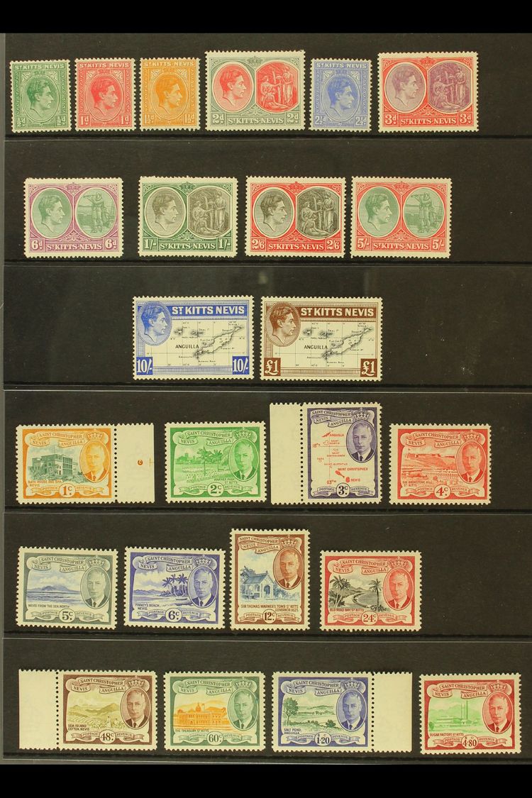 1938-1952 DEFINITIVE SETS. 1938-50 Complete Set, SG 68/77f (all High Values Are NHM) And 1952 Complete Set, SG 94/105, F - St.Kitts-et-Nevis ( 1983-...)