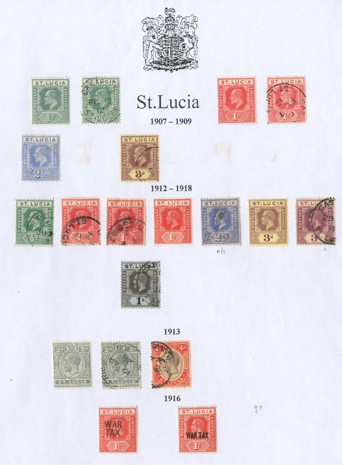 1902-36 OLD TIME COLLECTION On Pages And Includes KEVII Values To 3d Mint & Used, KGV Values To 1s Mint & Used Inc Jubil - Ste Lucie (...-1978)