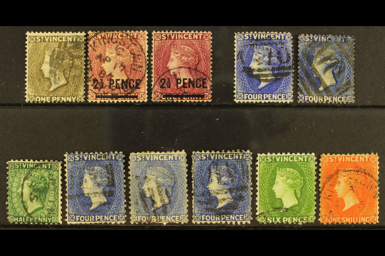 1882-1884 USED SELECTION An Attractive Group, Good Quality And Neatly Presented, We See 1882-83 Set With 1d Drab, 2½d On - St.Vincent (...-1979)