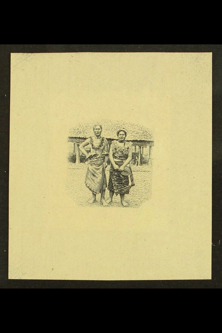 1935 PICTORIAL DEFINITIVE ESSAY 2½d Value (as SG 183) Essay Die Proof Of The Central Vignette "Chief And Wife", Slightly - Samoa