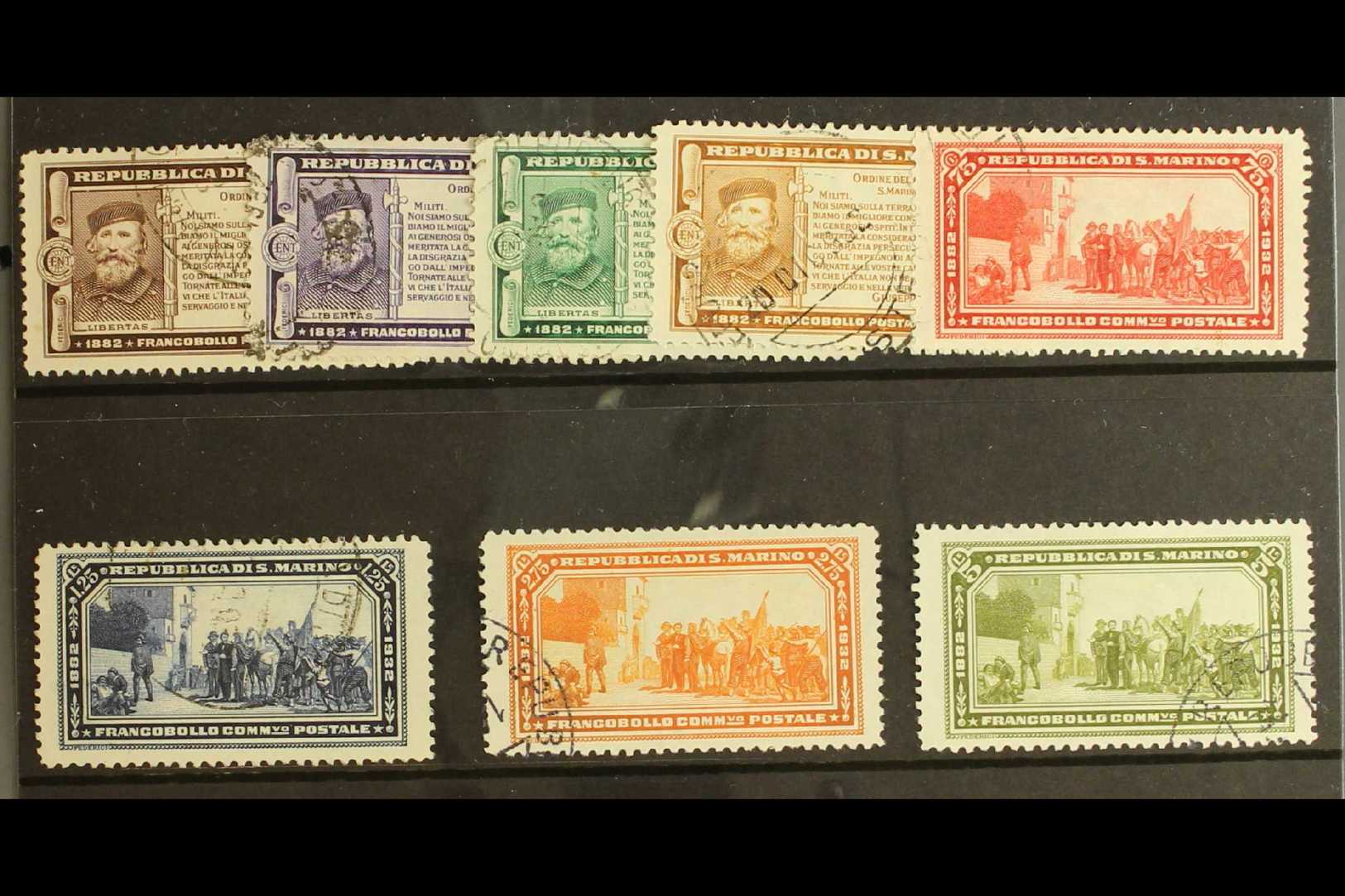 1932 Garibaldi Anniversary Complete Set, Sass S31, Very Fine Used. Cat €700 (£525)  (8 Stamps) For More Images, Please V - Other & Unclassified