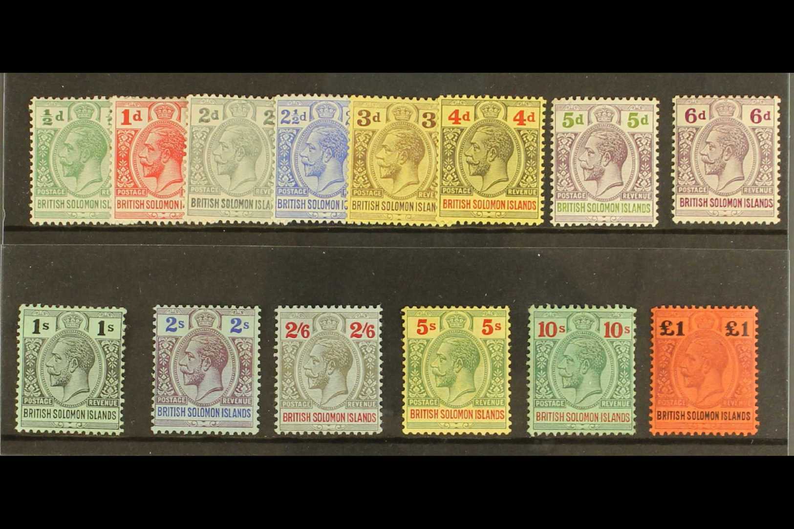 1914-23 Wmk Mult Crown CA Definitives Complete Set, SG 22/38, Fine Mint (14 Stamps) For More Images, Please Visit Http:/ - Salomonseilanden (...-1978)