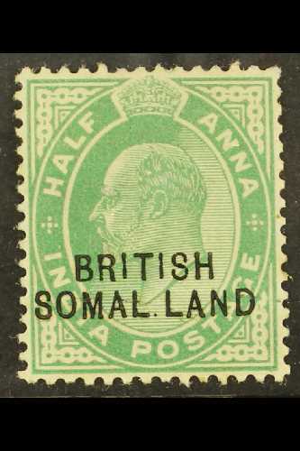 1903 KEVII ½d Green, Opt'd "SOMAL.LAND" Variety, SG 25d, Mint With Horizontal Gum Cease For More Images, Please Visit Ht - Somaliland (Protectorat ...-1959)