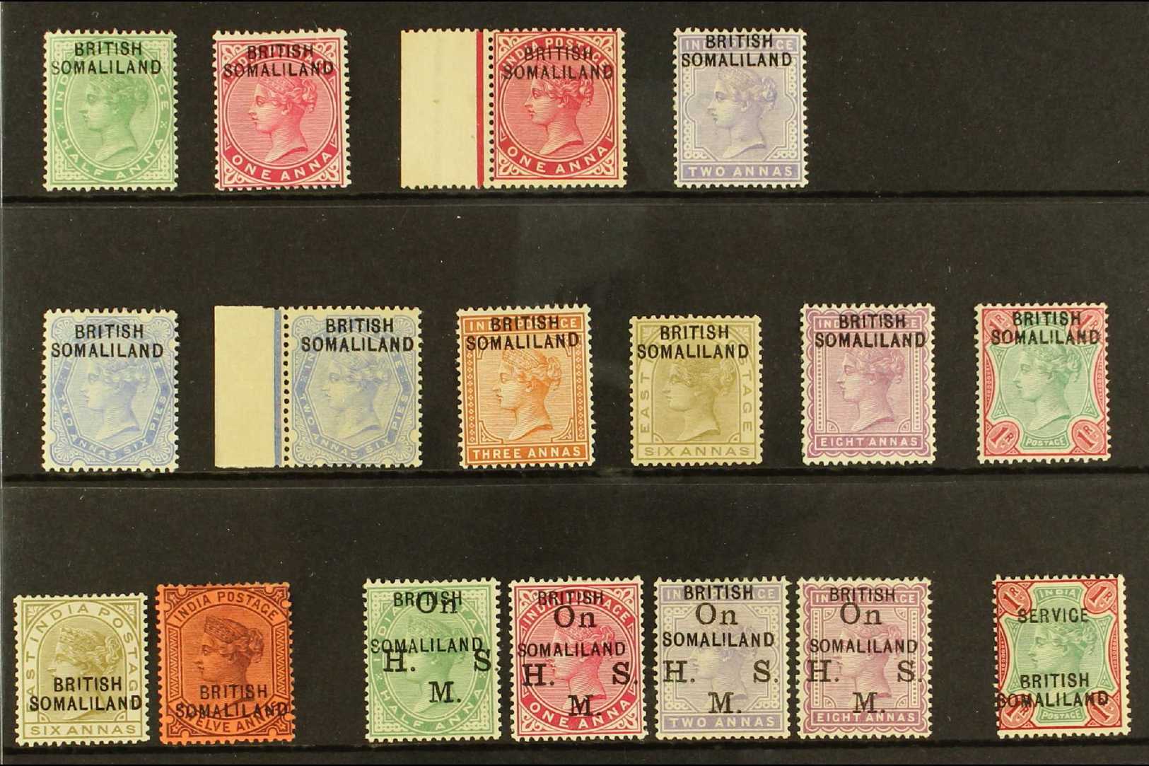 1903 QV MINT SELECTION An Attractive Mint Group Presented On A Stock Card. Includes (June) Opt'd At Top Range With Most  - Somaliland (Protectorate ...-1959)