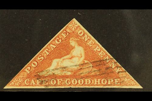 CAPE OF GOOD HOPE 1855-63 1d Brick-red/cream Toned Paper, SG 5, Used With Three Small Neat Margins, Light Corner Cancell - Non Classés