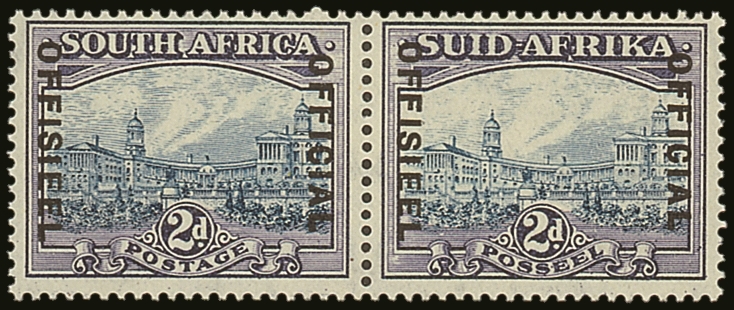 OFFICIAL 1939 2d Blue And Violet , 20mm Between Lines Of Overprint, SG O23, Superb Never Hinged Mint Horizontal Pair. Sc - Non Classés