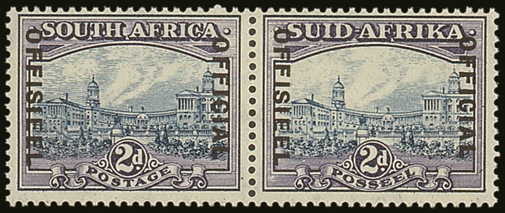 OFFICIAL 1939 2d Blue And Violet , 20mm Between Lines Of Overprint, SG O23, Superb Never Hinged Mint Horizontal Pair. Sc - Unclassified