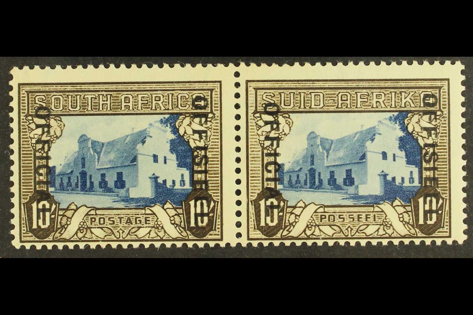 OFFICIAL 1940 10s Blue And Sepia, Overprint Reading Downwards With "OFFICIAL" At Left, SG O29, Fine Mint Pair. For More  - Non Classés