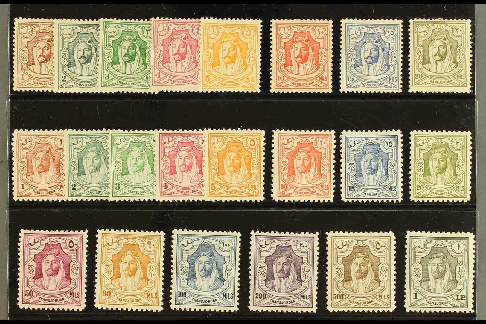 1942-1946 Very Fine Mint Complete Run Comprising 1942 And 1943-46 Emir Abdullah Sets, SG 222/43. (22 Stamps) For More Im - Jordan