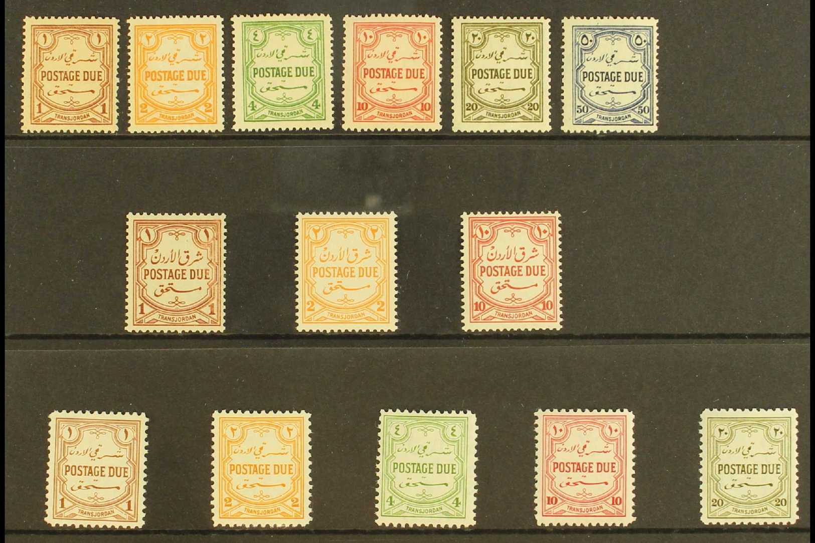 POSTAGE DUE 1929-49 MINT COLLECTION. A Complete Run From 1929-49, SG D189/94, SG D230/32 & SG D244/48, A Fine Mint Group - Jordanië