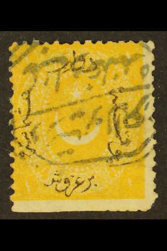 1868-70 1pi Yellow Perf 13¼ PRINTED BOTH SIDES, NO OVERPRINT AT BACK Variety (SG 37c, Isfila 48 BE059, Michel 15 A Var), - Autres & Non Classés