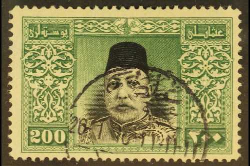 1914 200pi Black & Green Sultan (Michel 245, SG 515), Very Fine Cds Used, Fresh. For More Images, Please Visit Http://ww - Other & Unclassified