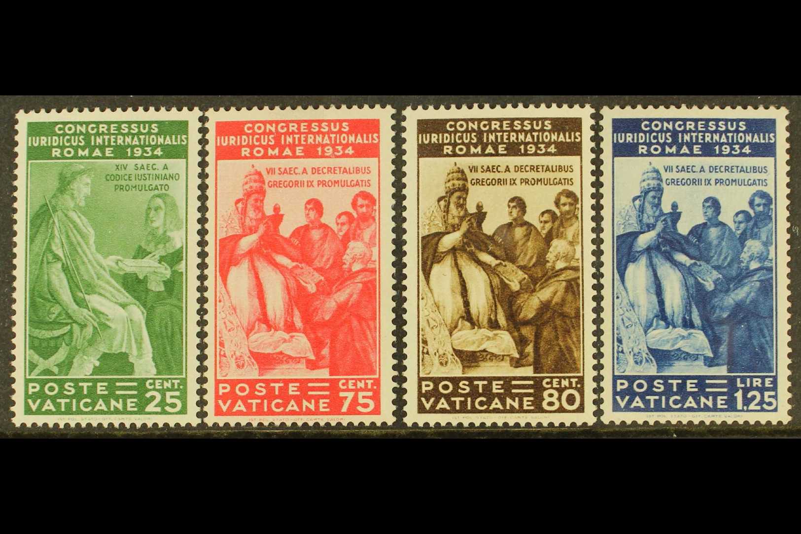 1935 25c To 1.25L Juridical Congress, Top Four Values, Sassone 43/6, Mi 47/50, Superb Never Hinged Mint (4 Stamps). For  - Other & Unclassified