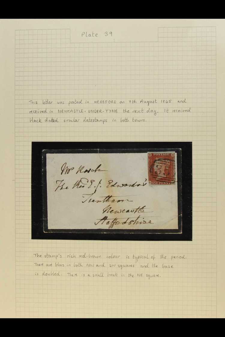 1841 1D REDS ON MOURNING COVERS. A Small, Attractive Collection Of Black-edged Mourning Covers Sent Between 1845 To 1849 - Other & Unclassified