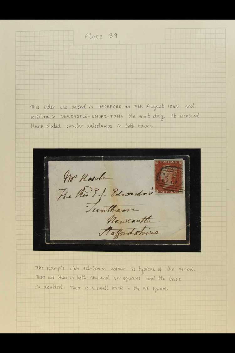 1841 1D REDS ON MOURNING COVERS. A Small, Attractive Collection Of Black-edged Mourning Covers Sent Between 1845 To 1849 - Autres & Non Classés