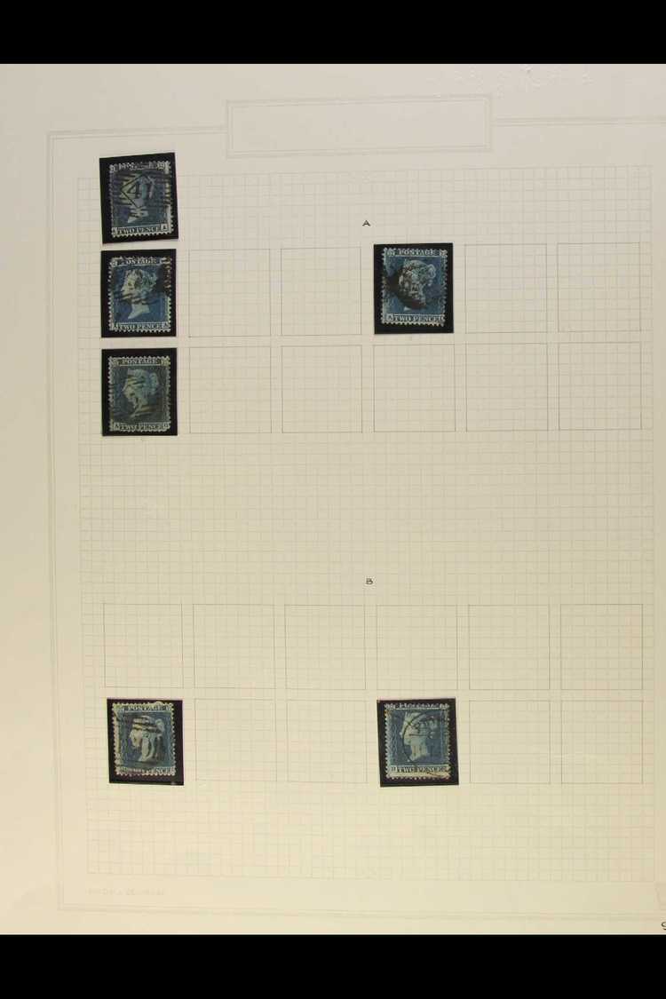 1855-7 2d Blue, Watermark Large Crown Perf 14, Attempted Partial Reconstruction (mixed Plates 5 & 6) On Album Pages, SG  - Other & Unclassified