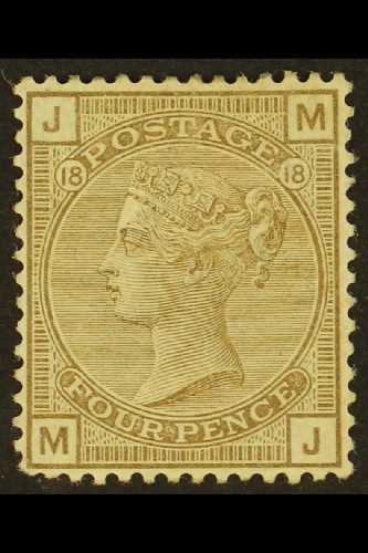 1880-83 4d Grey - Brown Plate 18, Wmk Imp Crown, SG 160, Mint Short Perf At Base, Small Gum Crease. For More Images, Ple - Other & Unclassified