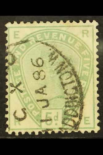 1883-84 5d Dull Green, SG 193, Used By Neat Fully- Dated Registered Oval Pmk, With Good Colour & Full Perfs. For More Im - Other & Unclassified