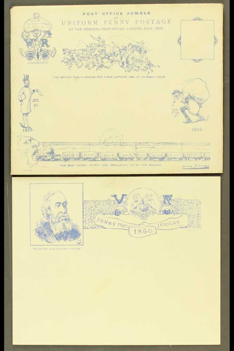 1890 Harry Furness "Post Office Jumble" Caricature Envelope And Insert Card Produced By The Famed Caricaturist To Draw A - Other & Unclassified