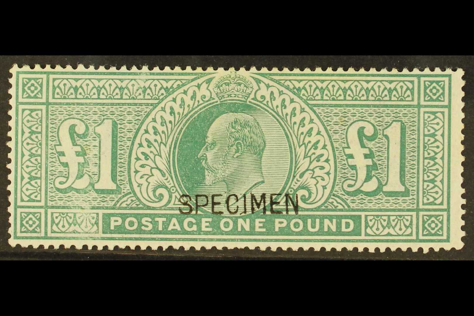 1902-10 £1 Dull Blue Green Opt'd With A Type 16 "SPECIMEN" Overprint, Lightly Hinged Mint For More Images, Please Visit  - Unclassified