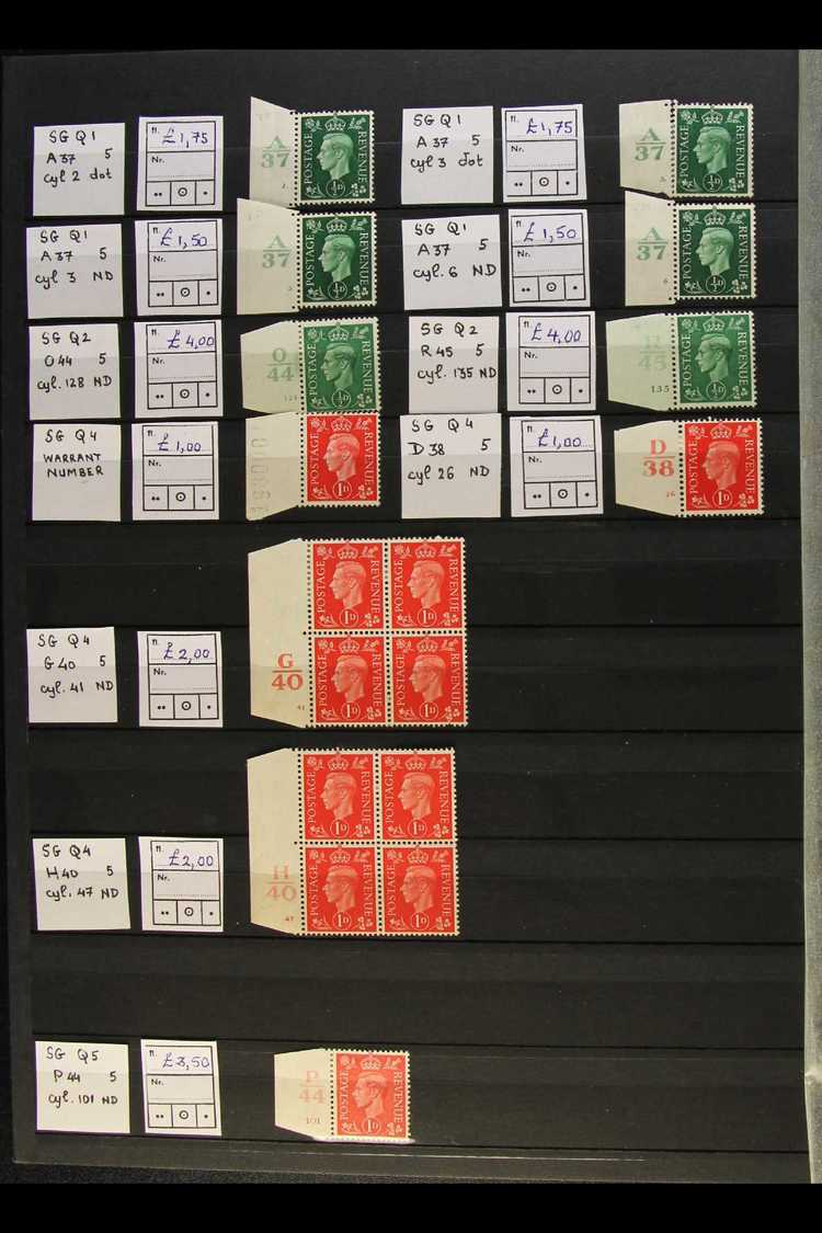 KGVI CONTROLS ACCUMULATION Of Items, From Single Stamps With Control In Margin Attached To Blocks, We See 1937-47 Defins - Non Classés