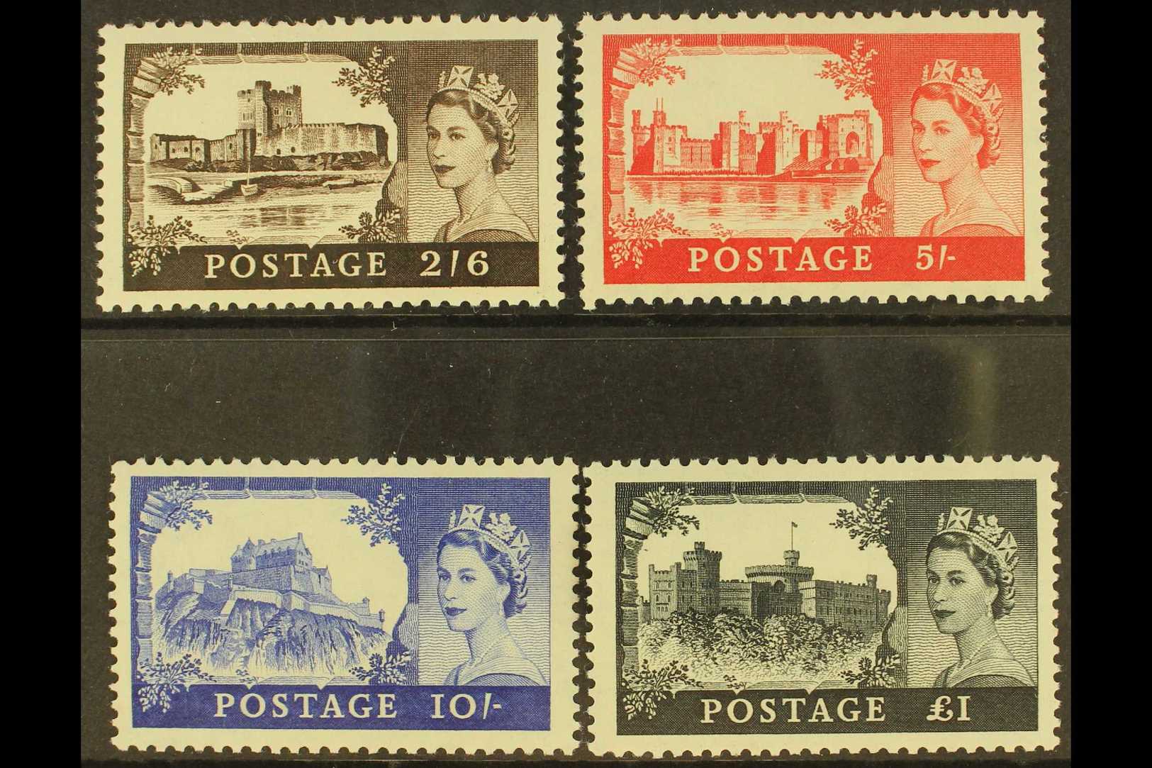 1955-58 WATERLOW Castles Complete Set, SG 536/539, Very Fine Lightly Hinged Mint. Cat £250 (4 Stamps) For More Images, P - Andere & Zonder Classificatie