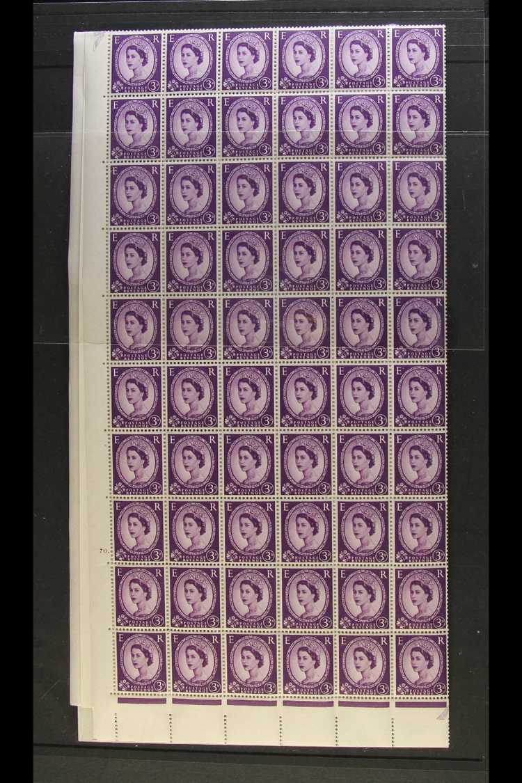 EXPERIMENTAL ISSUES 1964 3d Deep Lilac, SG 575, COMPLETE SHEET OF 240 STAMPS On Experimental Paper. Cylinder 70 Dot, Mul - Autres & Non Classés