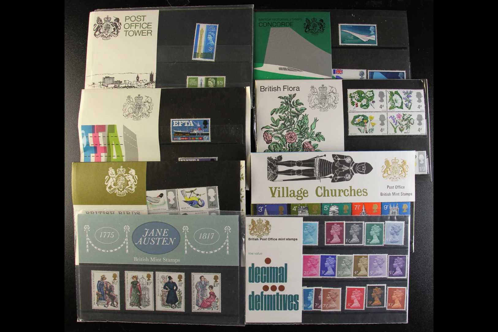 PRESENTATION PACKS 1964-1981 ALL DIFFERENT Collection Of Commemorative And Definitive/Regional Packs. Note Commem Packs  - Other & Unclassified