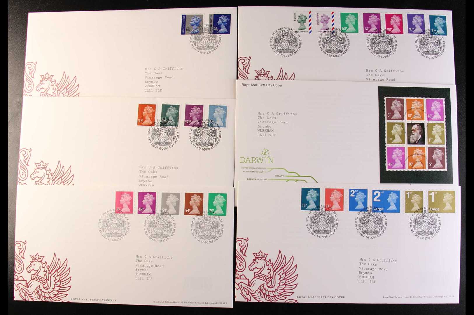 2005-2010 DEFINITIVE COVERS All Different Collection Of Royal Mail Illustrated Definitive And Definitive Prestige Pane C - FDC