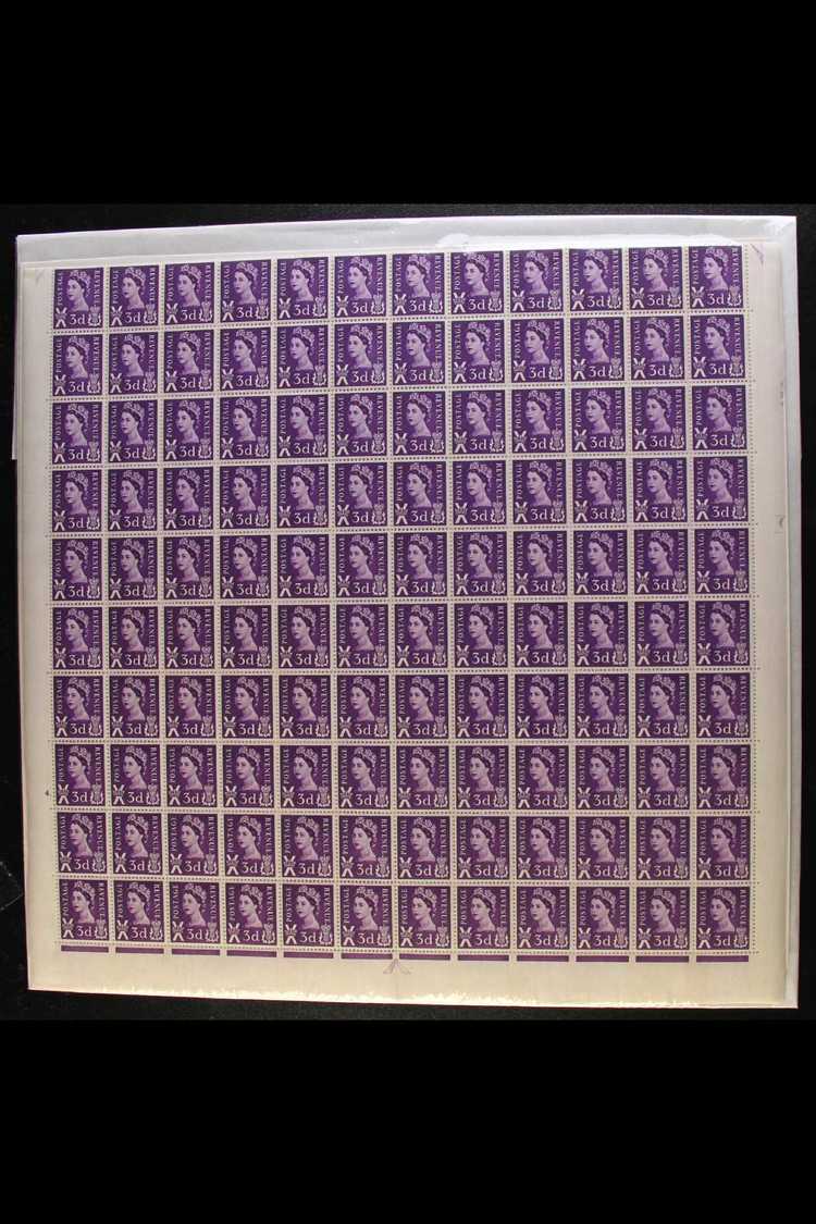 SCOTLAND 1963 3d Deep Lilac Regional Definitive With Two Phosphor Bands, SG S1p, A Superb Never Hinged Mint COMPLETE SHE - Autres & Non Classés