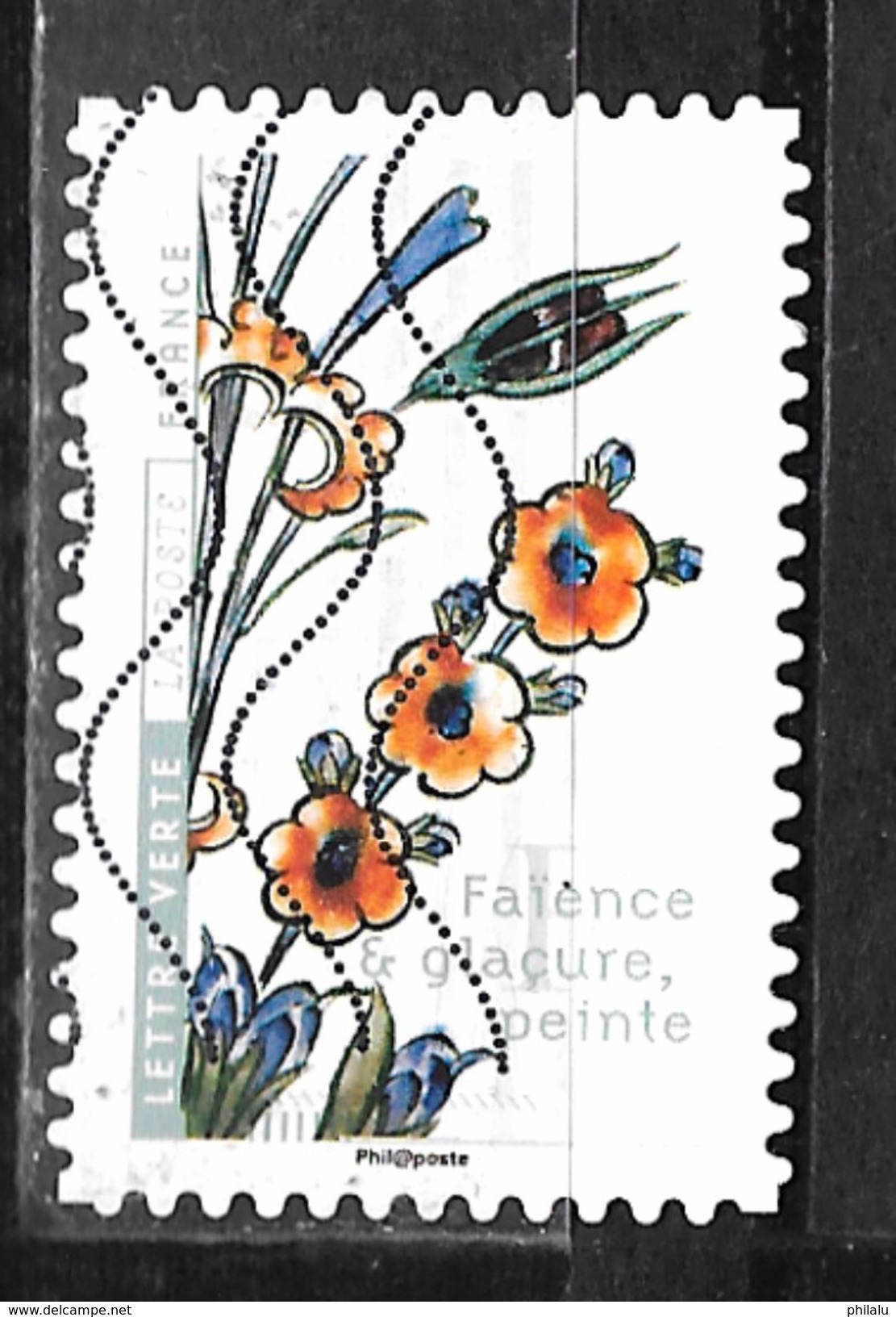 FRANCE Adhésif Oblit 1413 Fleurs Et Métier D'art Faience Et Glacure Peinte - Other & Unclassified