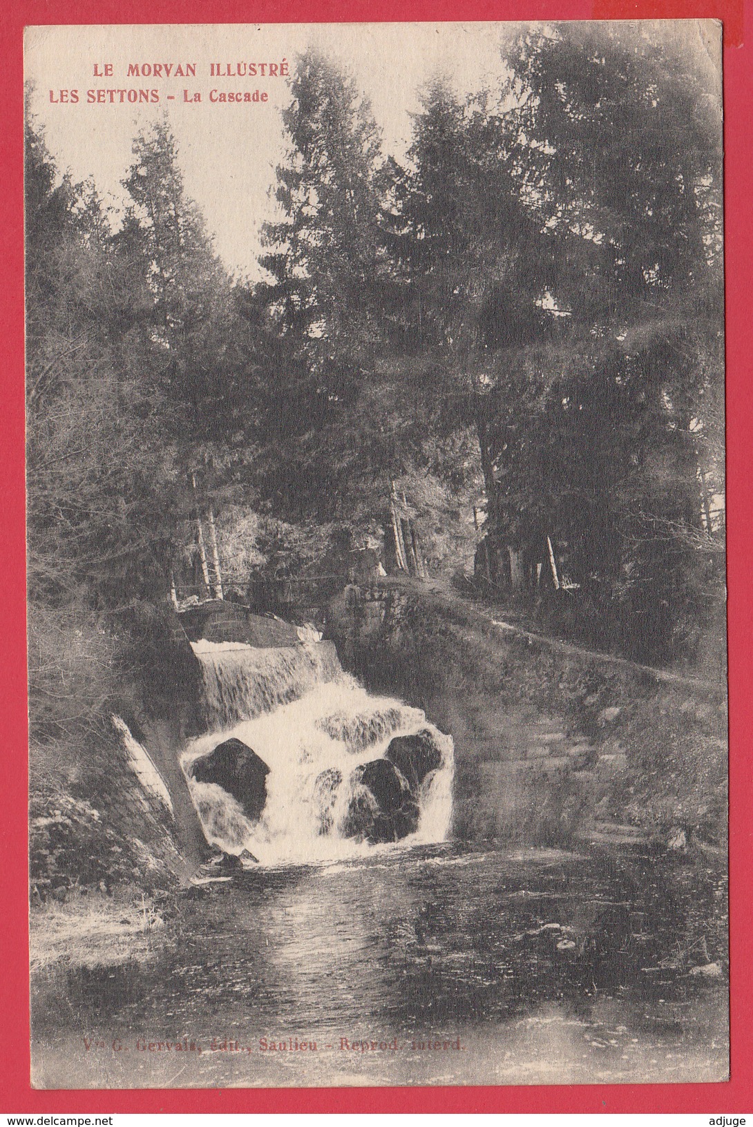 CPA - 58 * LAC Des SETTONS - LA CASCADE - Morvan Illustré *2 SCANS - Montsauche Les Settons