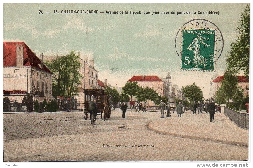 71CHALON-sur-SAONE Avenue De La République (vue Prise Du Pont De La Colombière) - Chalon Sur Saone