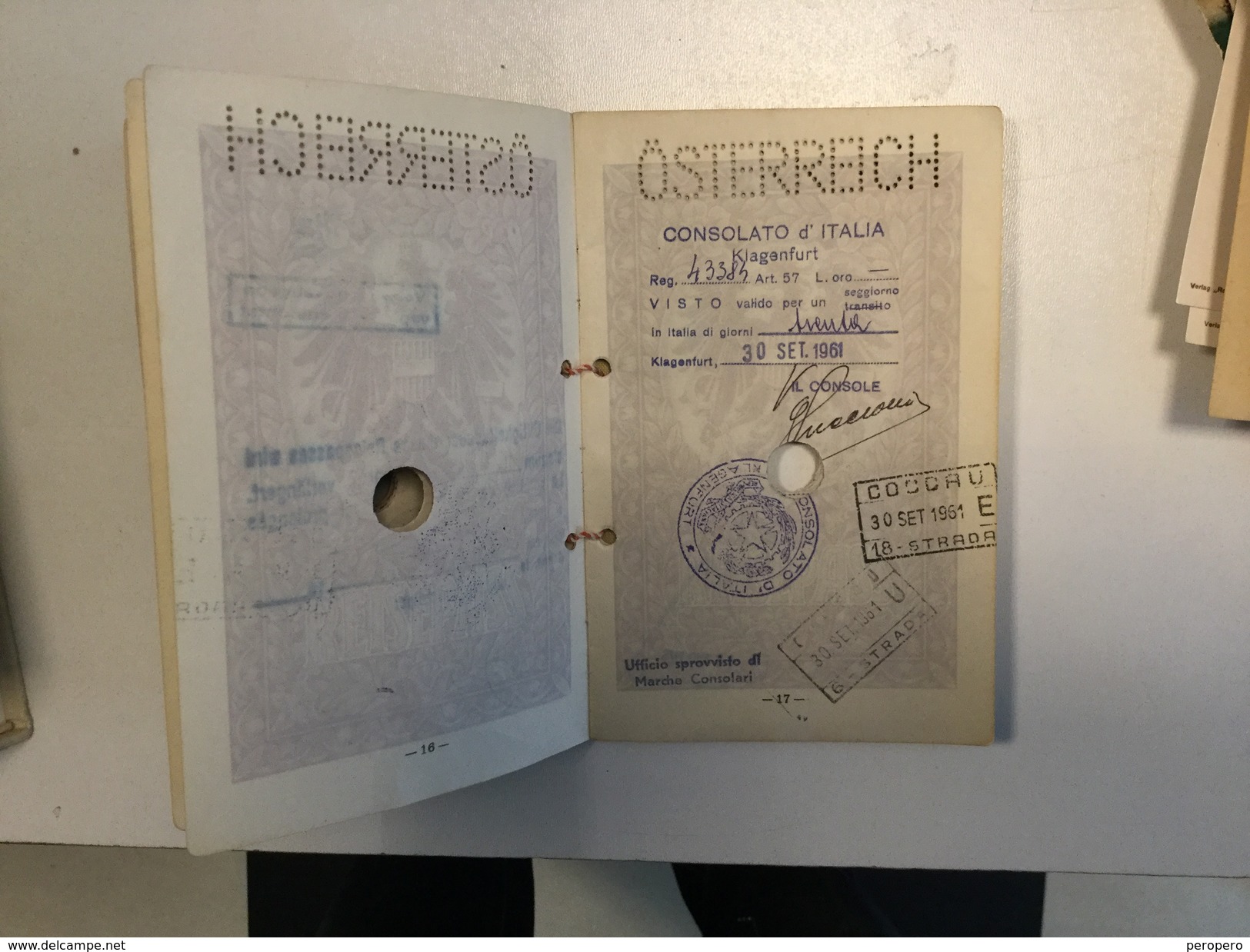 PASSPORT   REISEPASS  PASSAPORTO   AUSTRIA   VISA TO: YUGOSLAVIA , GERMANY , ITALIA , HUNGARY