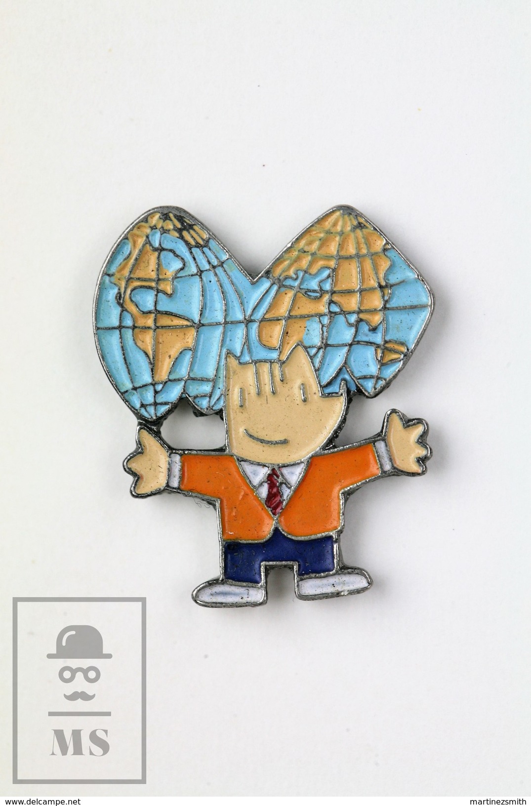Barcelona 1992 Olympic Games Cobi Mascot - Earth Globe - Pin Badge - Juegos Olímpicos