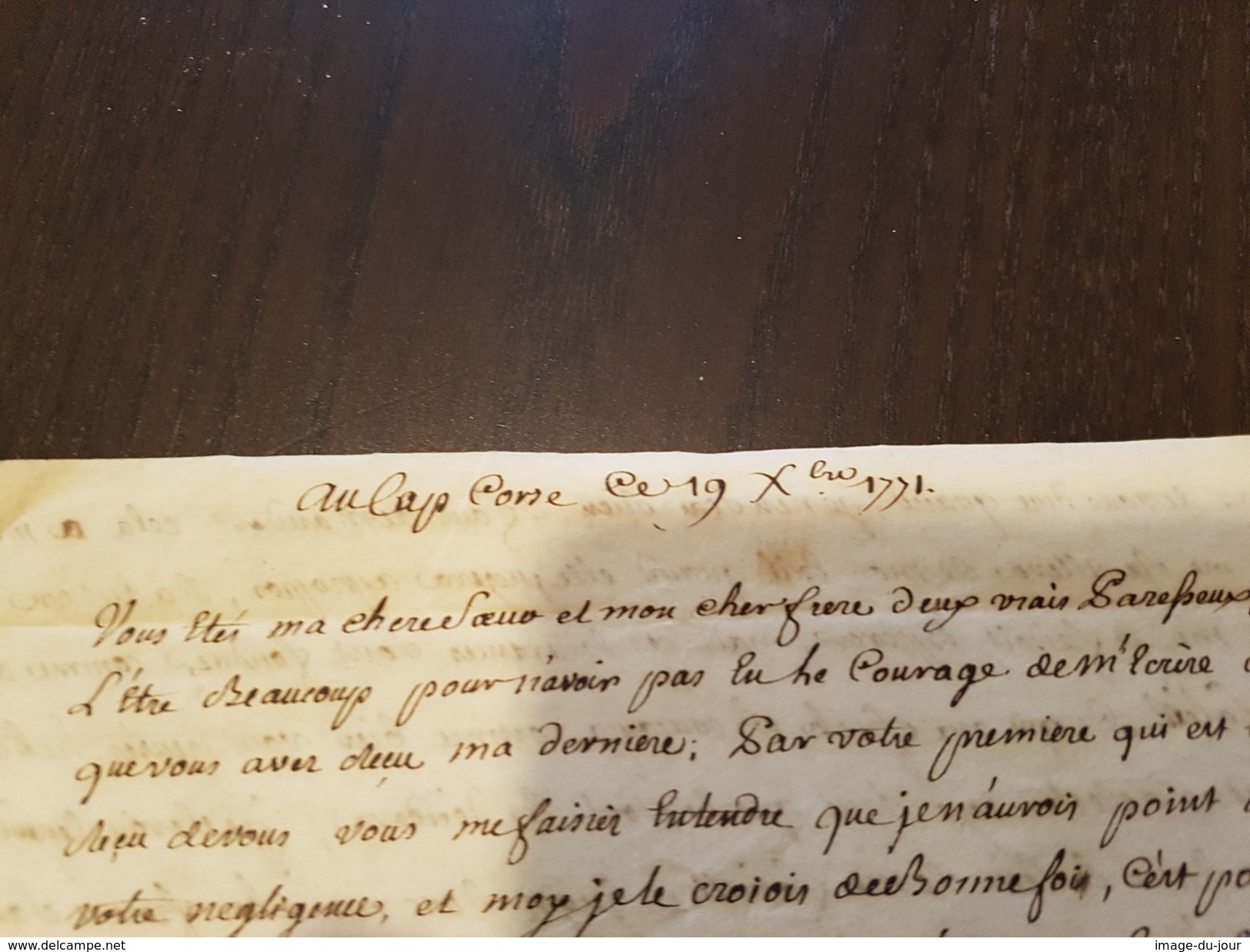 Lettre 1771 Corse Fariat Ingenieur Geometre Plan Terrier Ile De Corse - Documents Historiques