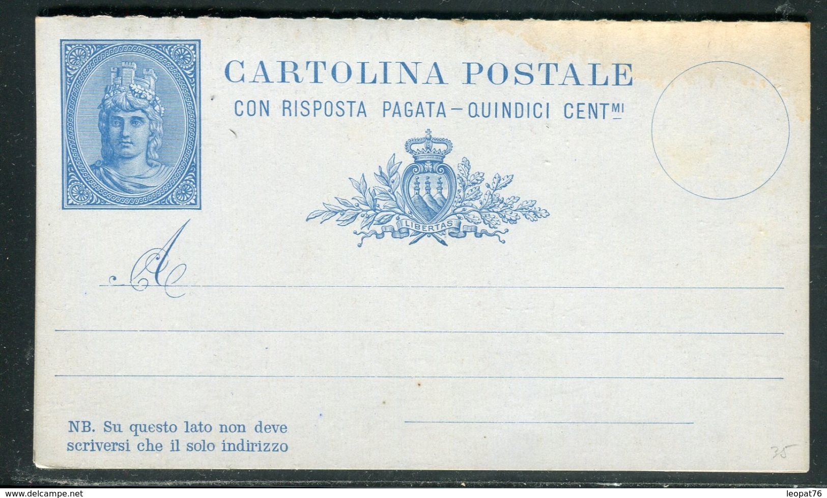 Saint Marin - Entier Postal + Réponse Non Voyagé - Ref D10 - Postwaardestukken