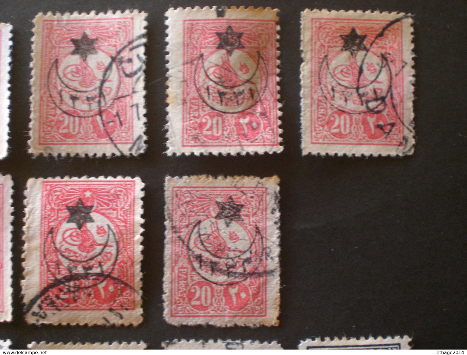 Türkiye Turkey TURQUIE OTTOMAN 1915 Stamps For The Interior  ( TUGHRA ) NUMBER LOW OVERPRINTED STAR 6 POINT - Used Stamps