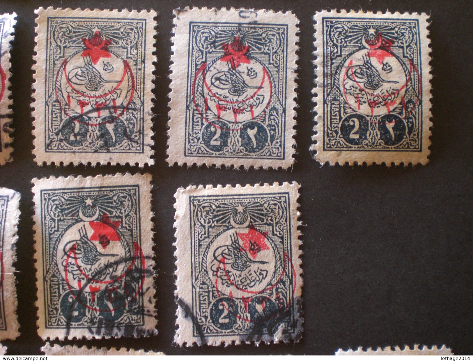 Türkiye Turkey TURQUIE OTTOMAN 1915 Stamps For The Interior  ( TUGHRA ) NUMBER LOW OVERPRINTED STAR 6 POINT - Used Stamps