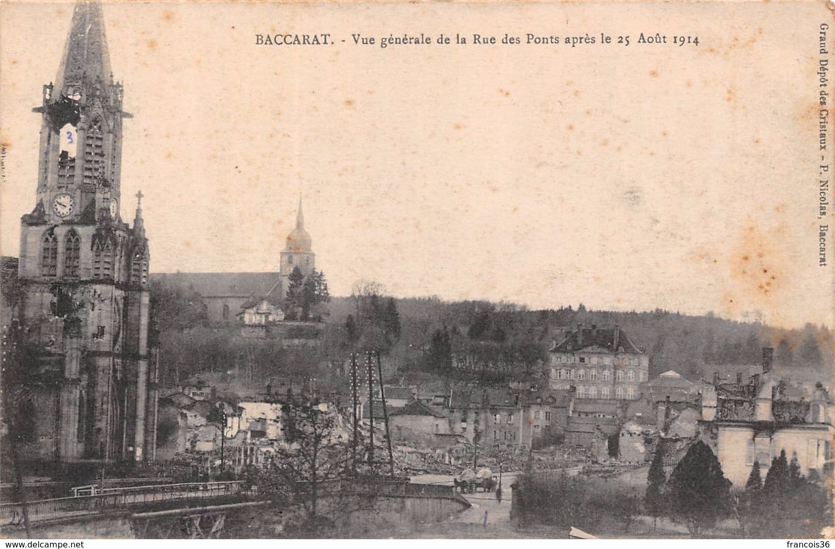 Lot de 45 CPA de Baccarat (54) - Ruines - pendant la guerre 1914 1918 en Lorraine - bon état