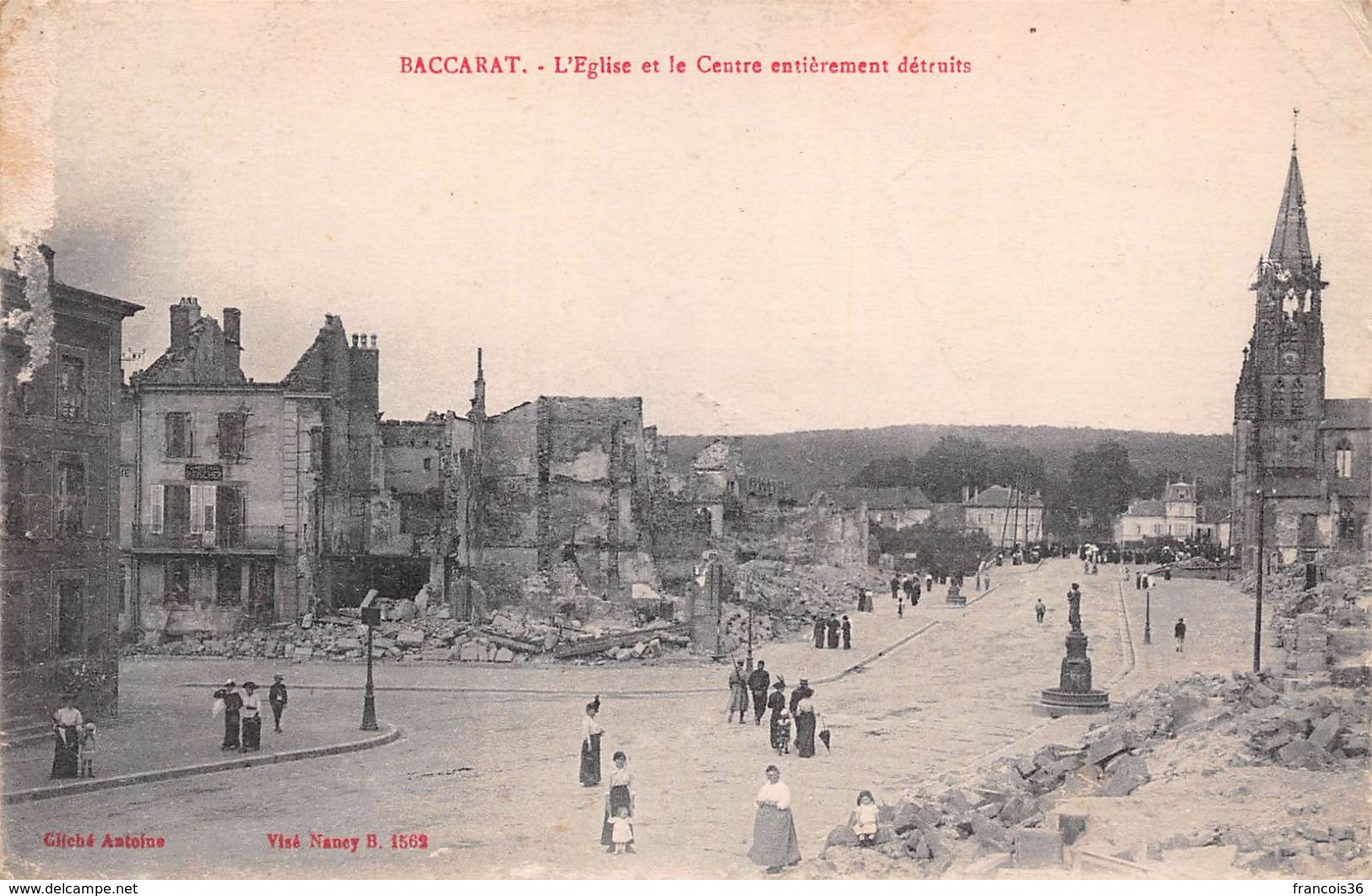 Lot de 45 CPA de Baccarat (54) - Ruines - pendant la guerre 1914 1918 en Lorraine - bon état