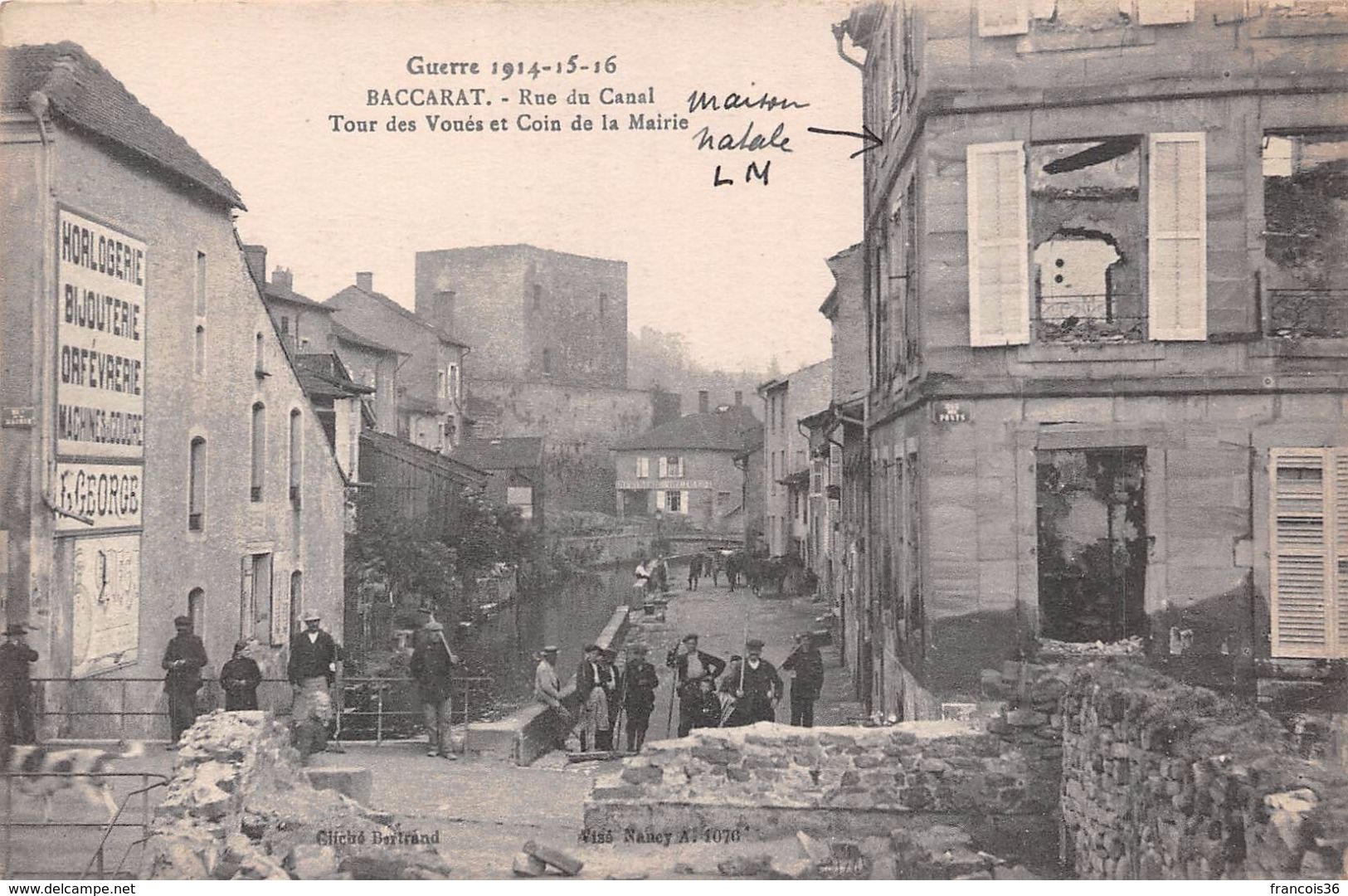 Lot de 45 CPA de Baccarat (54) - Ruines - pendant la guerre 1914 1918 en Lorraine - bon état